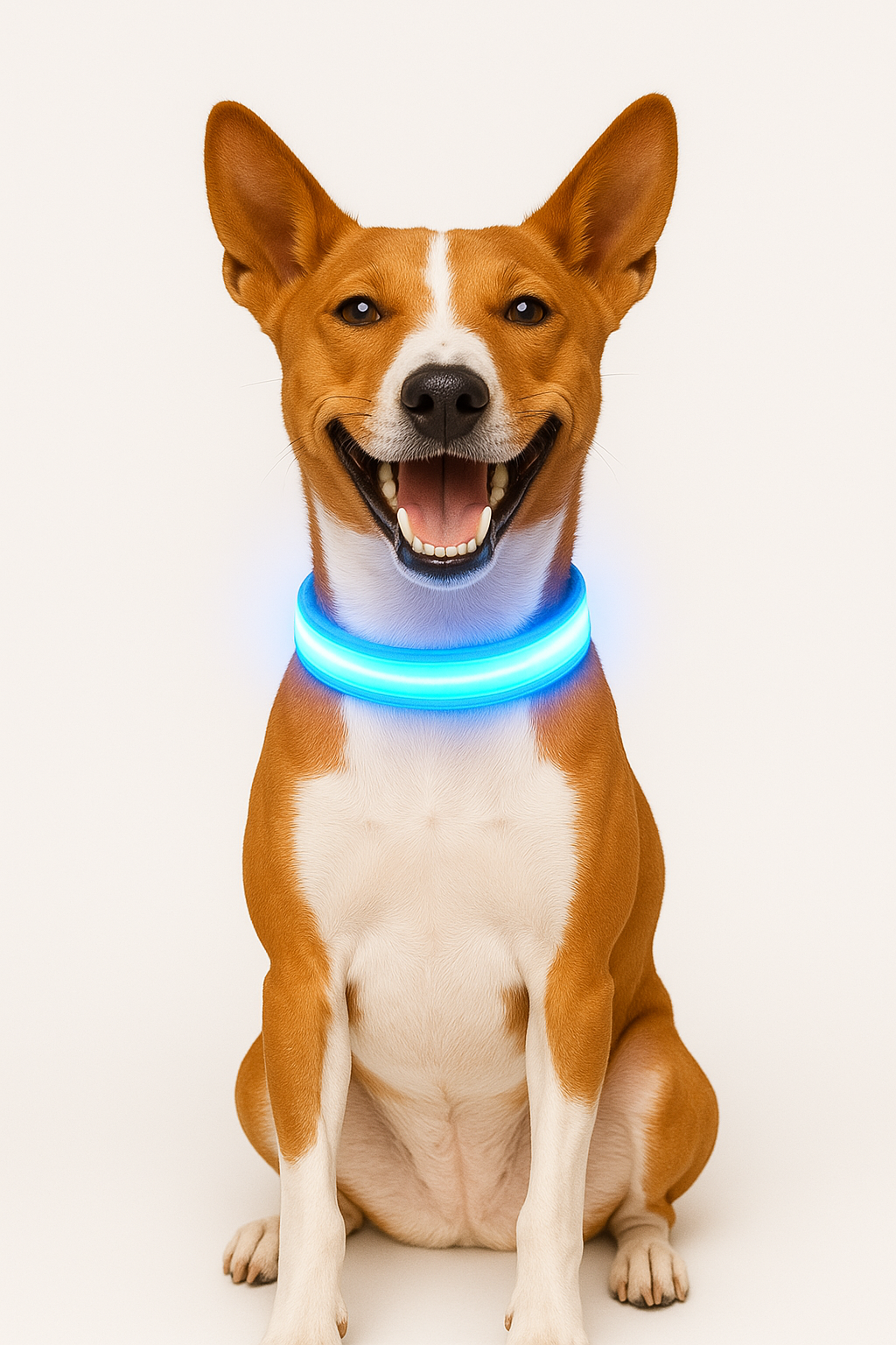 Coleira Fino Focinho - LED Neon Recarregável - Segurança Noturna Para Pets