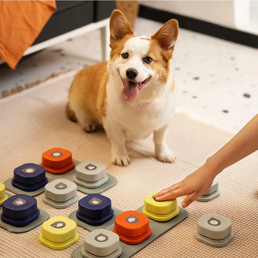 Kit Botões Comunicadores para Pets com Tapete Antiderrapante – 3 Botões Gravadores + Acessórios