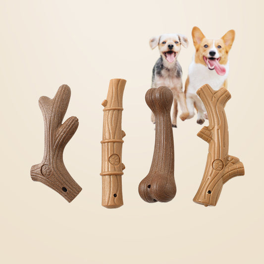 Brinquedo Mordedor para Cães – Limpeza Dental, Antiestresse e Super Resistente - Formato de Galho